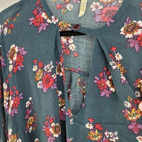 Free people electric orchard green floral mini dress tunic - Picture 6 of 13